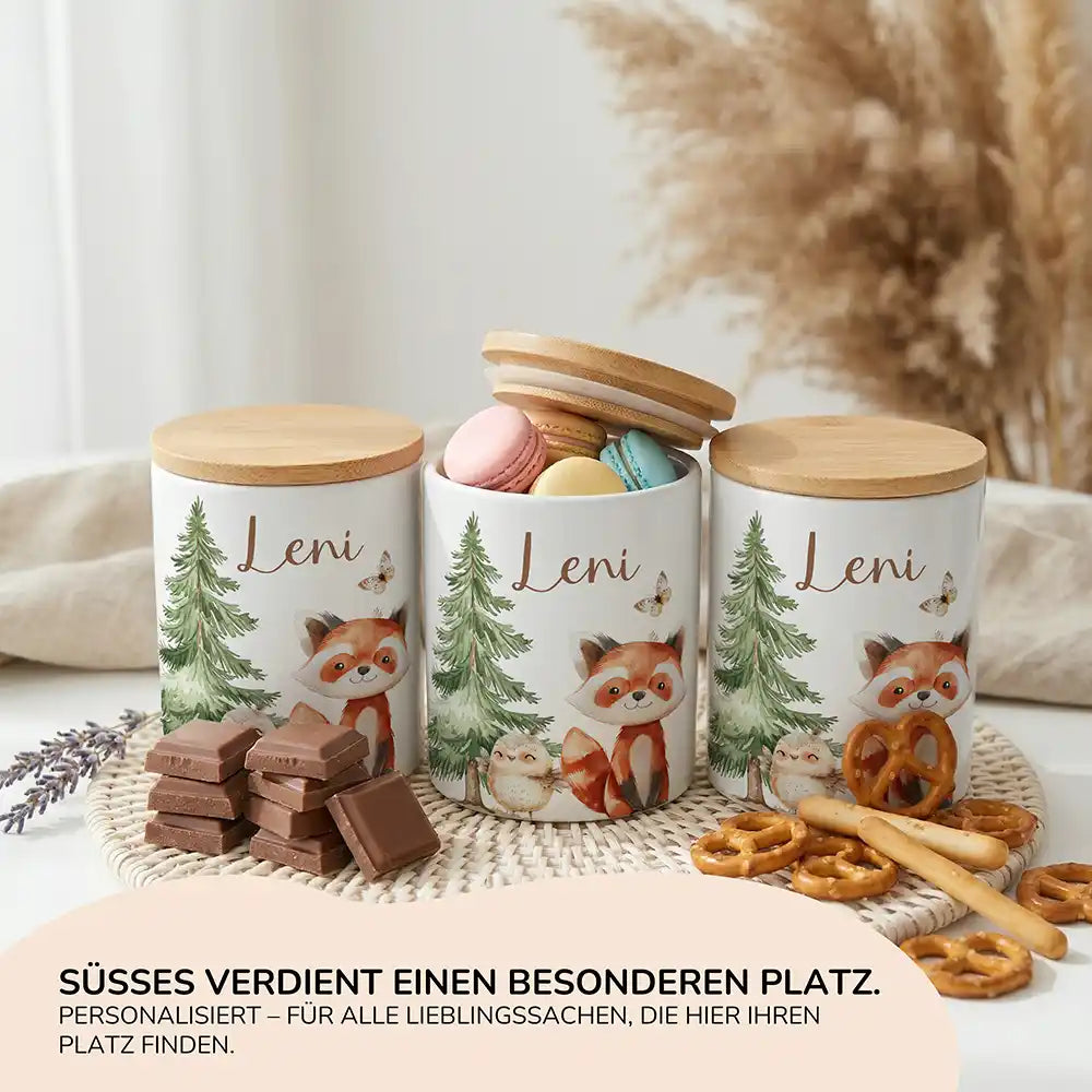 Personalisierte Keksdose Roter Panda & Eule - Ansicht 15