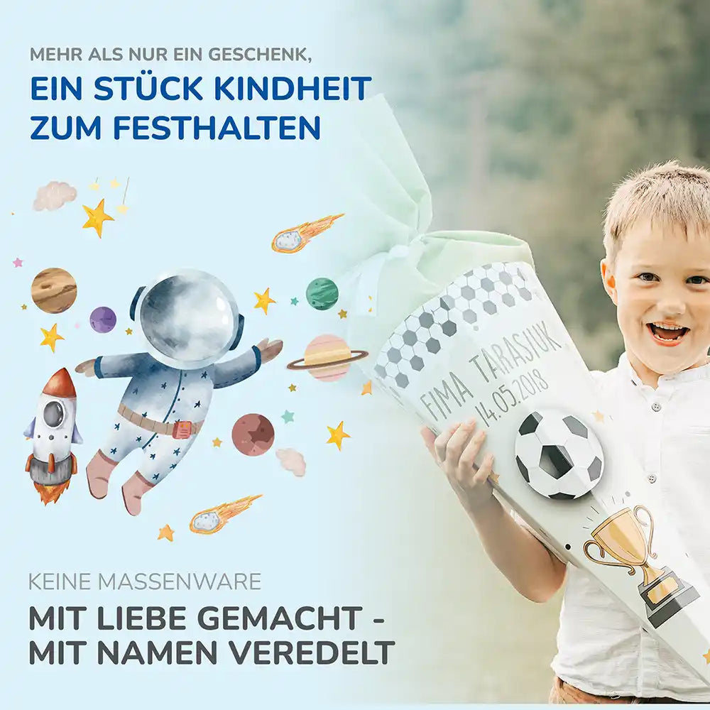 Personalisierte Schultüte mit Namen - Astronaut