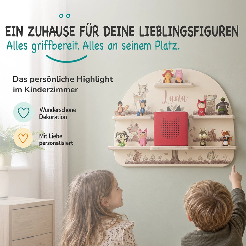 Tonie Regal aus Holz, Toniebox Regal Woodland