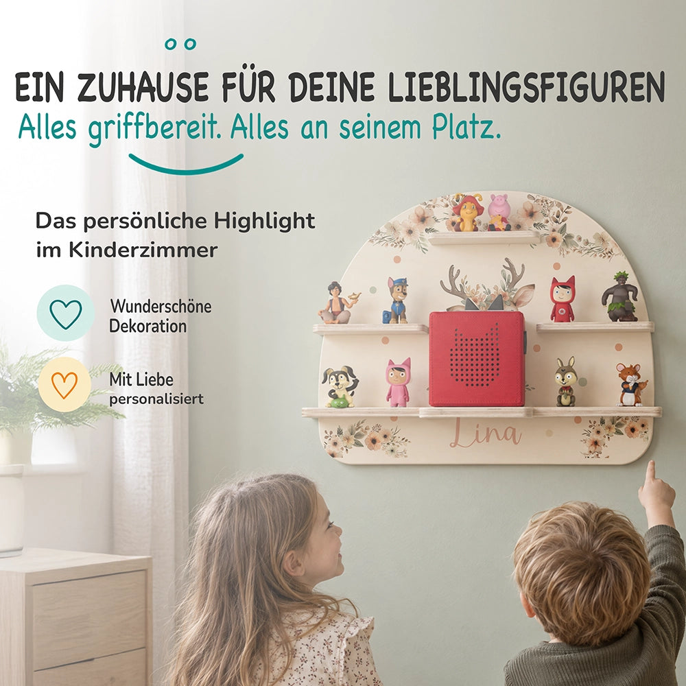 Tonie Regal aus Holz, Toniebox Regal personalisiert Reh