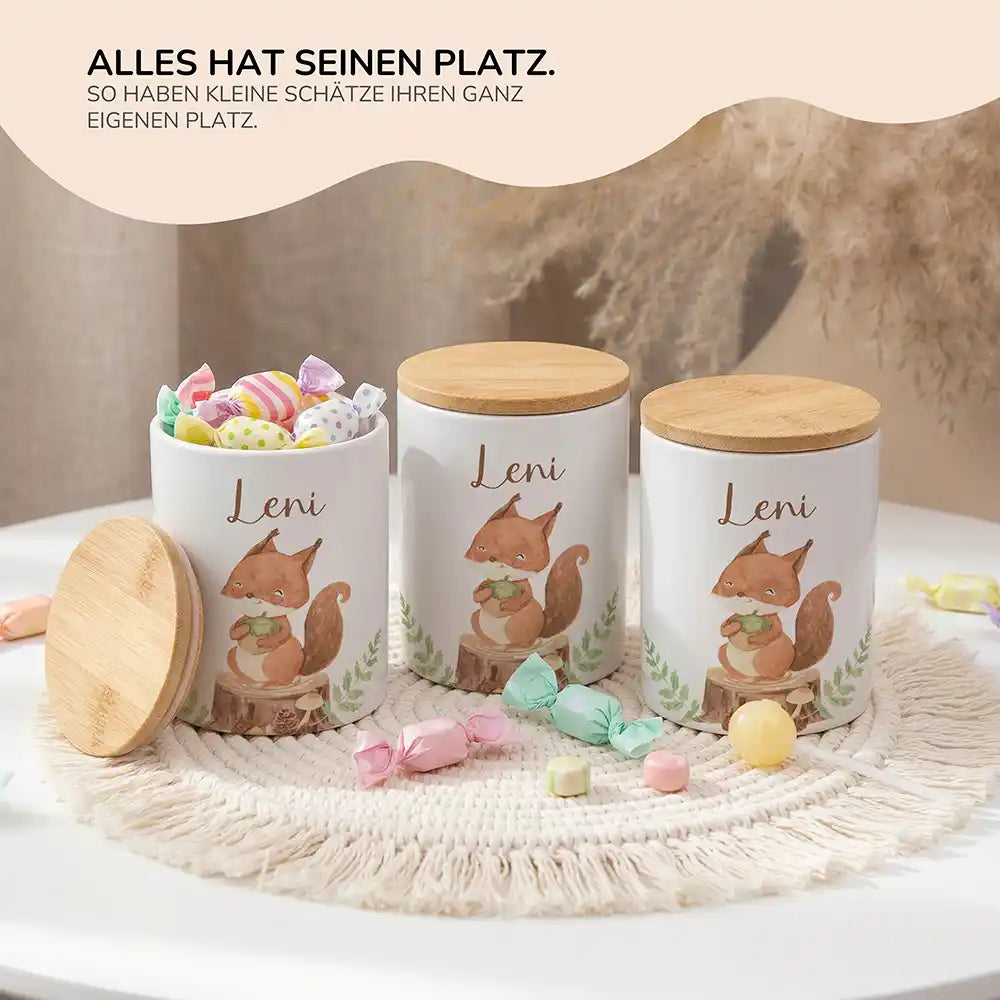 Lifestyle: Personalisierte Keksdose Eichhörnchen im Kinderzimmer