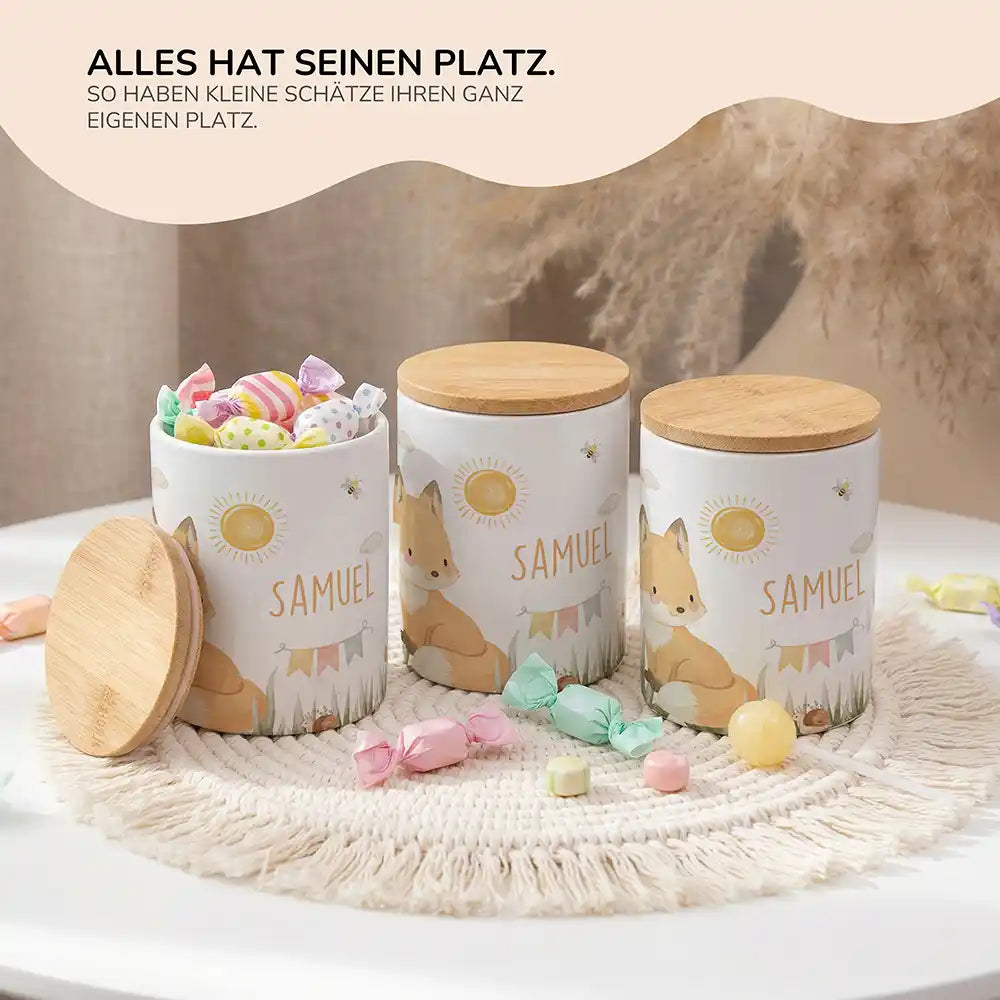 Lifestyle: Personalisierte Keksdose Fuchs Sommer im Kinderzimmer