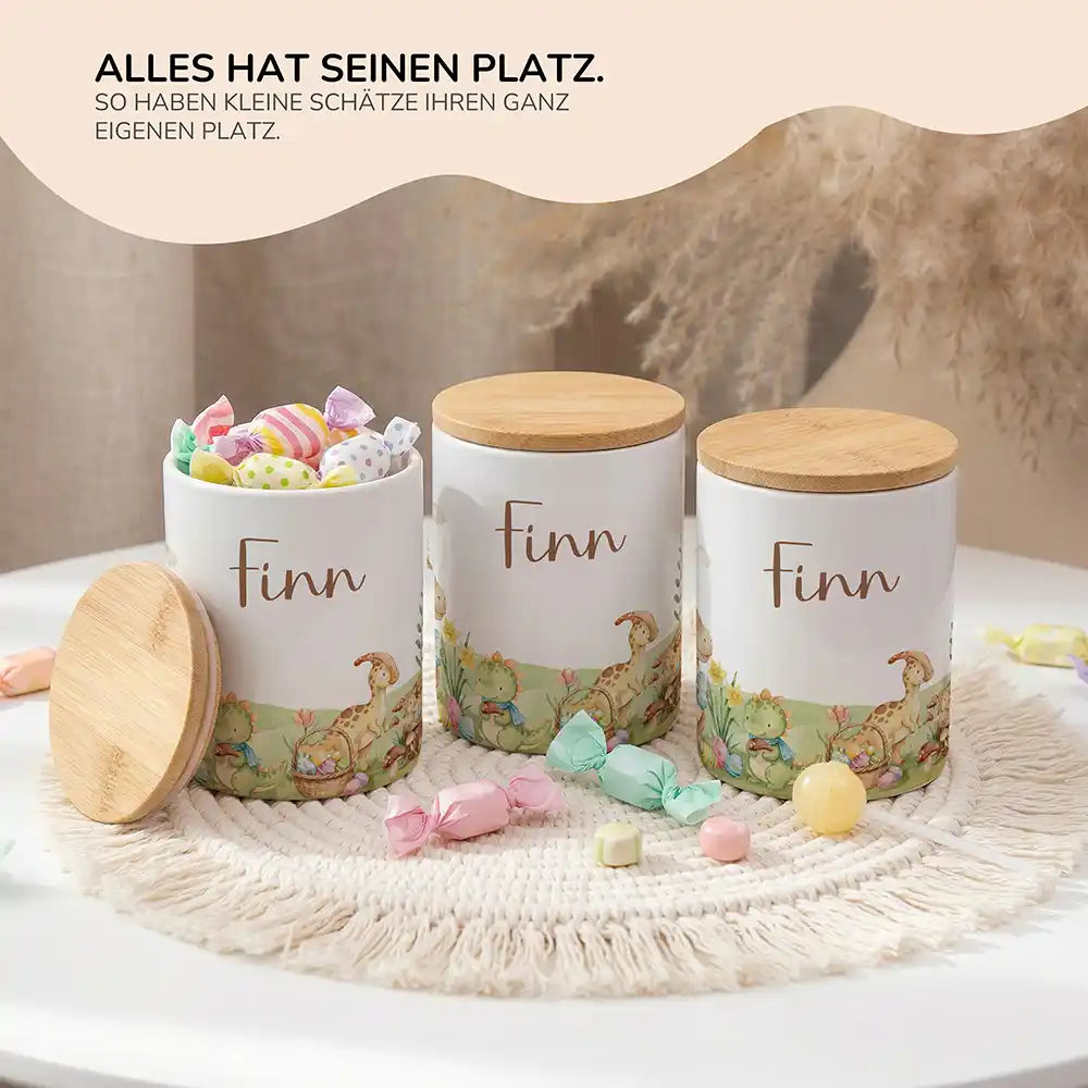 Lifestyle: Personalisierte Keksdose Dinos Ostern im Kinderzimmer