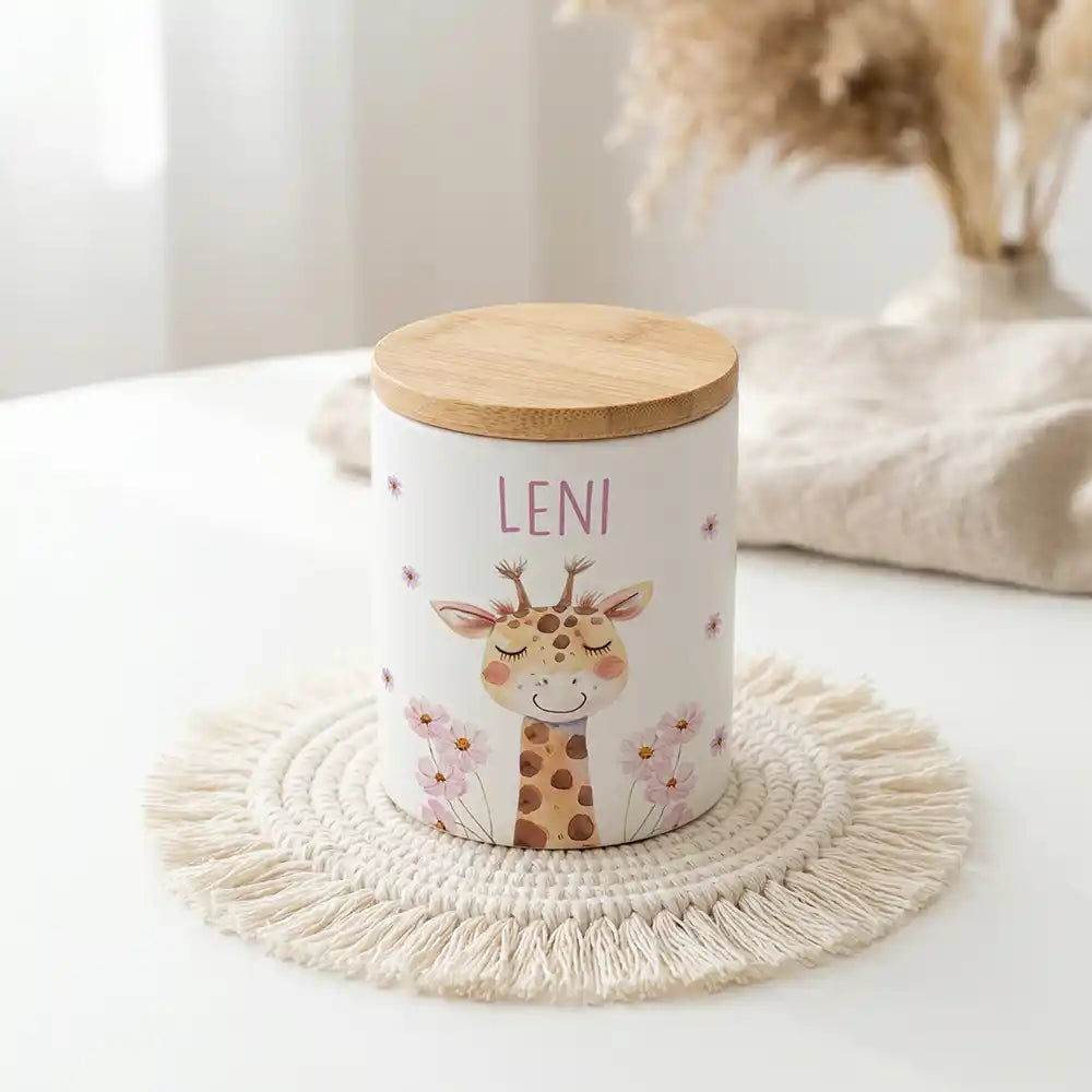 Personalisierte Keksdose Giraffe Blumen - Produktgruppe & Variationen