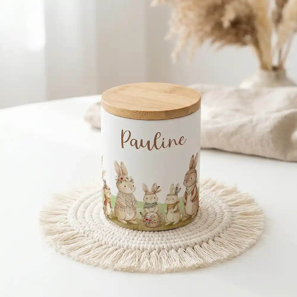 Personalisierte Keksdose Boho-Hasen - Produktgruppe & Variationen