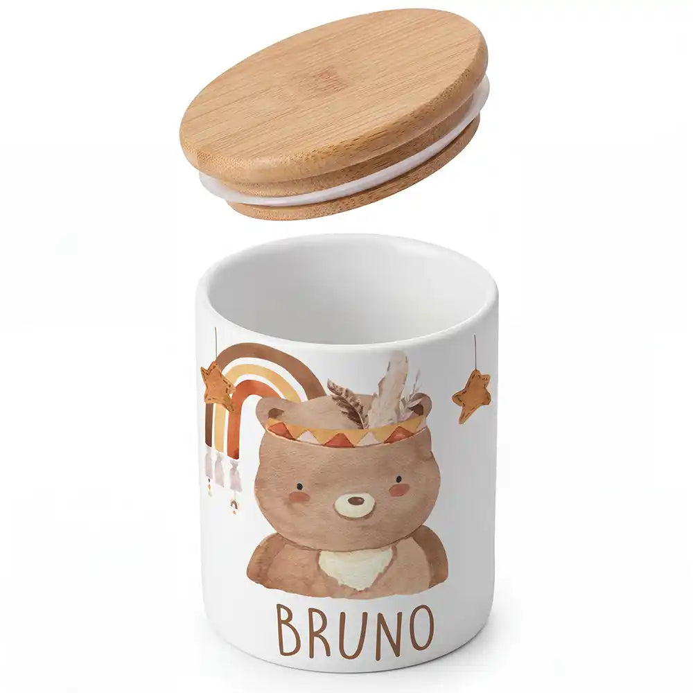 Personalisierte Keksdose Boho-Bär - Detailansicht Motiv
