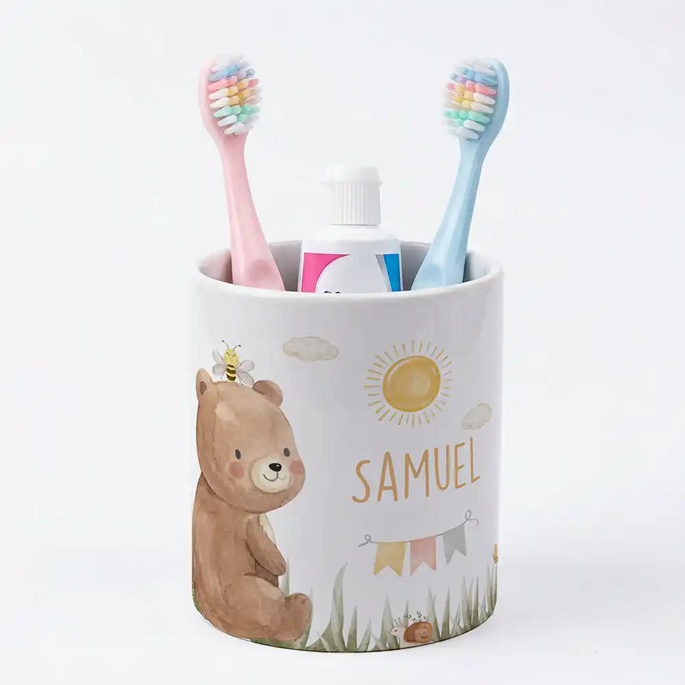 Kidsmood - Familienbetrieb aus Hamburg - Personalisierter Stiftehalter Bär Sommer