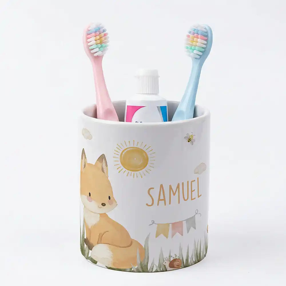 Kidsmood - Familienbetrieb aus Hamburg - Personalisierter Stiftehalter Fuchs Sommer