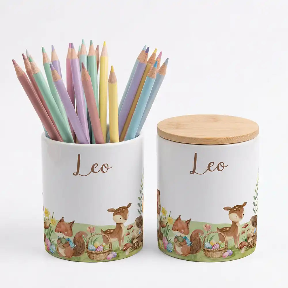 Personalisierte Keksdose Ostern Frühlingswiese - Geschenk zur Taufe, Geburt, Einschulung
