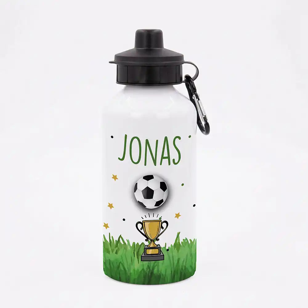 Personalisierte Trinkflasche Kinder Fußball Pokal – Geschenk zur Einschulung