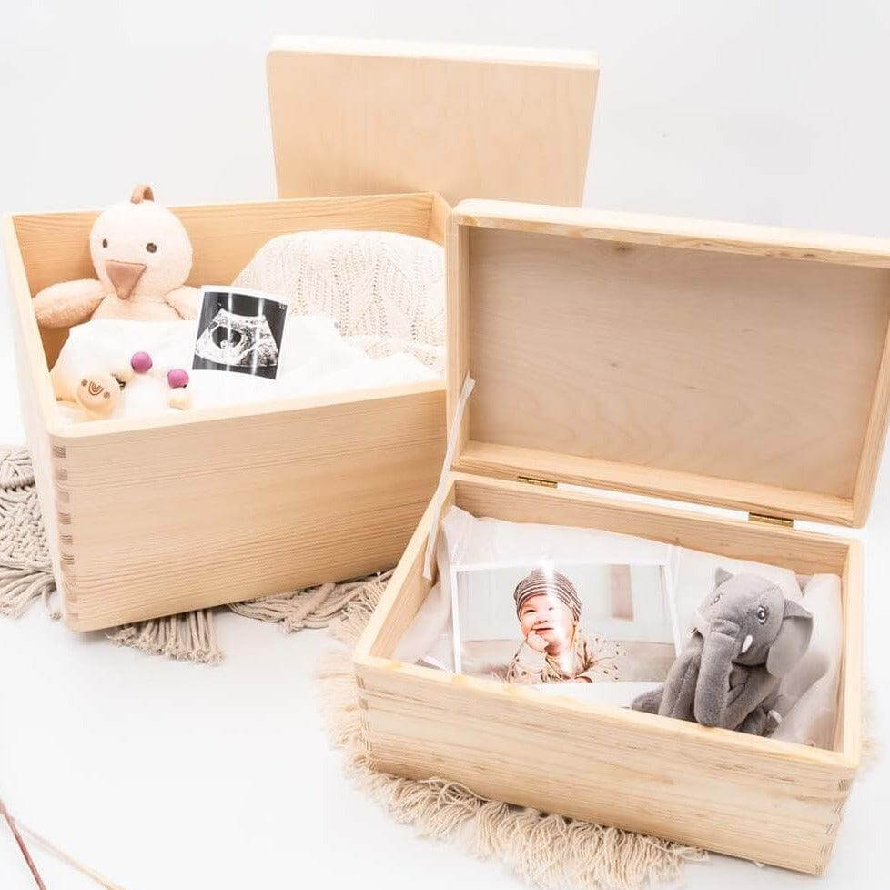 engraved memory box with boho rabbit and custom name