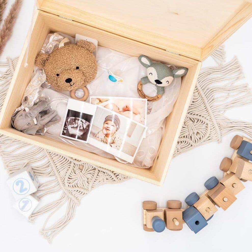 memory box with hase design and personalized name